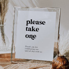 Moderne schwarze Typografie bitte einen Favoriten  Poster