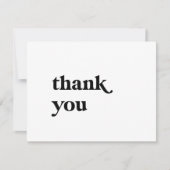 Moderne schwarze Typografie Danke Karte (Vorderseite)
