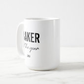 Moderne schwarze Typografie einfache personalisier Kaffeetasse (Vorderseite Links)