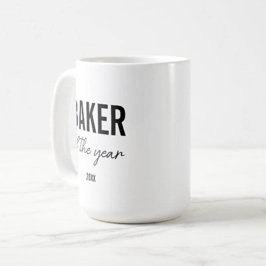Moderne schwarze Typografie einfache personalisier Kaffeetasse (Vorderseite Links)