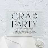 Moderne schwarze Typografie-Graduierungspartei Acryleinladungen