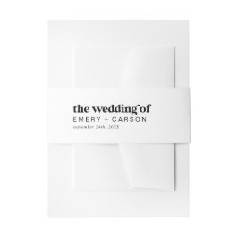 Moderne schwarze Typografie - Hochzeit der Bauchba Einladungsbanderole