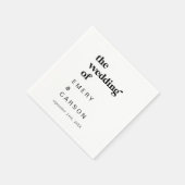 Moderne Schwarze Typografie-Hochzeit Serviette (Ecke)