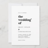 Moderne schwarze Typografie - Hochzeit von Einladung (Vorderseite)