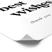 Moderne schwarze Typografie-Karten und Best Wishin Poster (Ecke)