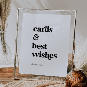 Moderne schwarze Typografie-Karten und Best Wishin Poster