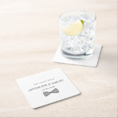 Moderne schwarze Typografie maßgeschneiderte Gesch Rechteckiger Pappuntersetzer (Vor Ort)