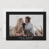 Moderne Schwarze Typografie minimalistische Hochze Save The Date (Rückseite)