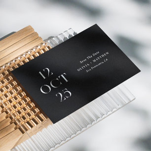 Moderne Schwarze Typografie minimalistische Hochze Save The Date