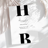 Moderne Schwarze Typografie Monogram Wedding Save The Date