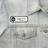 Moderne schwarze Typografie Namensschild (Beispiel)