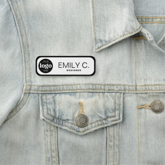 Moderne schwarze Typografie Namensschild (Beispiel)