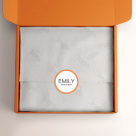 Moderne schwarze Typografie Orange Border Runder Aufkleber