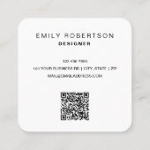 Moderne schwarze Typografie | Orange Quadratische Visitenkarte (Rückseite)