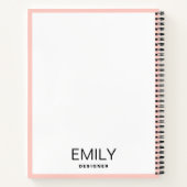 Moderne schwarze Typografie | Rosa Border-Notebook Notizblock (Rückseite)