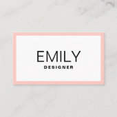 Moderne schwarze Typografie | rosa Grenze Visitenkarte (Vorderseite)