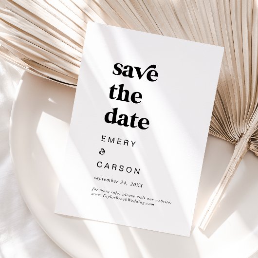 Moderne schwarze Typografie Save the Date