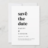 Moderne schwarze Typografie Save the Date (Vorderseite)