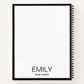 Moderne schwarze Typografie | Schwarze Grenze Notizblock (Rückseite)