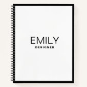 Moderne schwarze Typografie | Schwarze Grenze Notizblock (Vorderseite)