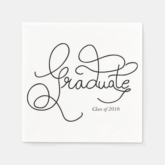 Moderne schwarze Typografie Serviette (Vorderseite)