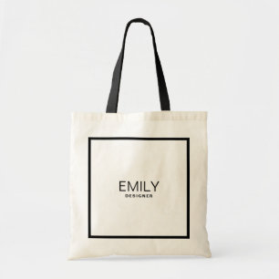Moderne schwarze Typografie Tragetasche