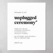 Moderne schwarze Typografie Unplugged Zeremony Sig Poster (Vorne)