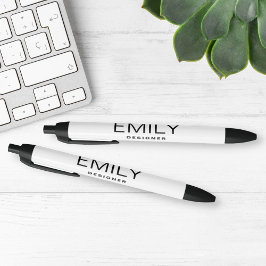 Moderne schwarze Typografie | weiß Kugelschreiber