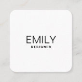 Moderne schwarze Typografie | Weißschwarz Quadratische Visitenkarte (Vorderseite)