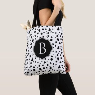 Moderne schwarze u. weiße Dalmatiner-Stellen Tasche