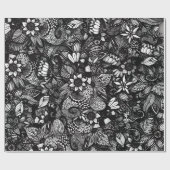 Moderne schwarze u. weiße gezeichnete geschenkpapier (Flach)