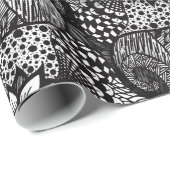 Moderne schwarze u. weiße gezeichnete geschenkpapier (Rolleneckpunkt)