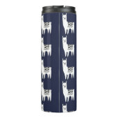 Moderne schwarze u. weiße Lamas mit Initiale Thermosbecher (Rückseite)