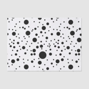 Moderne schwarze u. weiße Punkte Seidenpapier