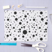 Moderne schwarze u. weiße Punkte Seidenpapier (Handwerk)