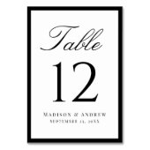 Moderne schwarze Umrandung Hochzeit Tischnummer (Vorderseite)