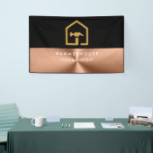 Moderne schwarze und bronzene Baubranchen-Firma Banner (Messeveranstaltung)