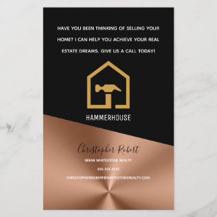 Moderne schwarze und bronzene Baukonstruktion Flyer