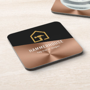 Moderne schwarze und bronzene Baukonstruktion Getränkeuntersetzer