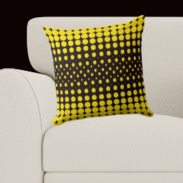 Moderne schwarze und gelbe Halftone-Punkte Kissen
