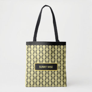 Moderne schwarze und gelbe ovale geometrische Must Tasche