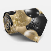 Moderne schwarze und goldene Ballons Krawatte (Gerollt)