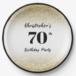 Moderne schwarze und goldene benutzerdefinierte 70 pappteller
