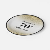 Moderne schwarze und goldene benutzerdefinierte 70 pappteller (Schrägansicht)