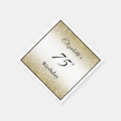 Moderne schwarze und goldene benutzerdefinierte 75 serviette (Ecke)