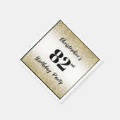 Moderne schwarze und goldene benutzerdefinierte 82 serviette (Ecke)