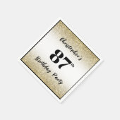 Moderne schwarze und goldene benutzerdefinierte 87 serviette (Ecke)