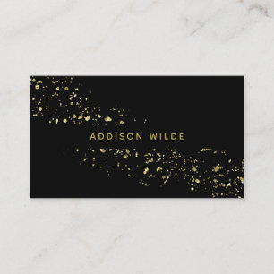 Moderne schwarze und goldene Flakes chic stilvoll Visitenkarte
