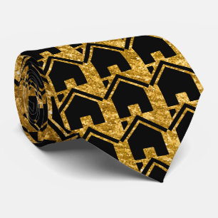 Moderne schwarze und goldene Immobilienmakler  Krawatte