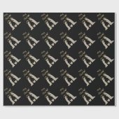 Moderne schwarze und goldene Krippe Weihnachten Geschenkpapier (Flach)